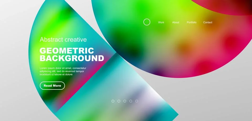 Bright fluid gradient circles abstract background. Business or technology design 스톡 일러스트