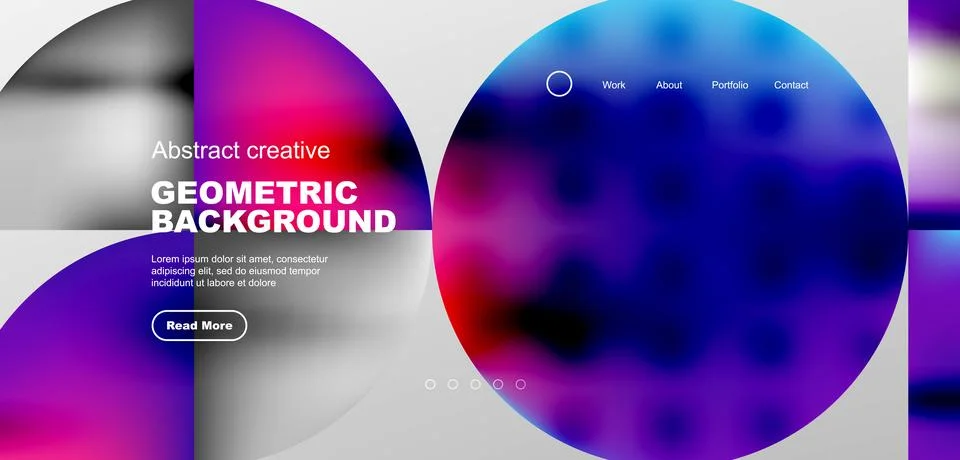 Bright fluid gradient circles abstract background. Business or technology design Stock Illustration