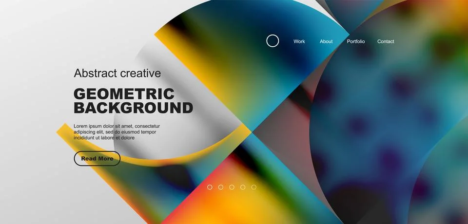 Bright fluid gradient circles abstract background. Business or technology design Illustrazione stock