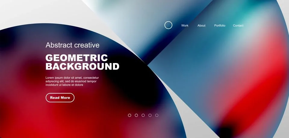 Bright fluid gradient circles abstract background. Business or technology design Illustrazione stock