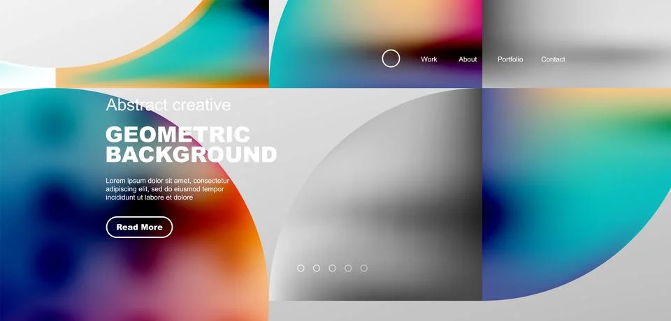 Bright fluid gradient circles abstract background. Business or technology design Stock Illustration