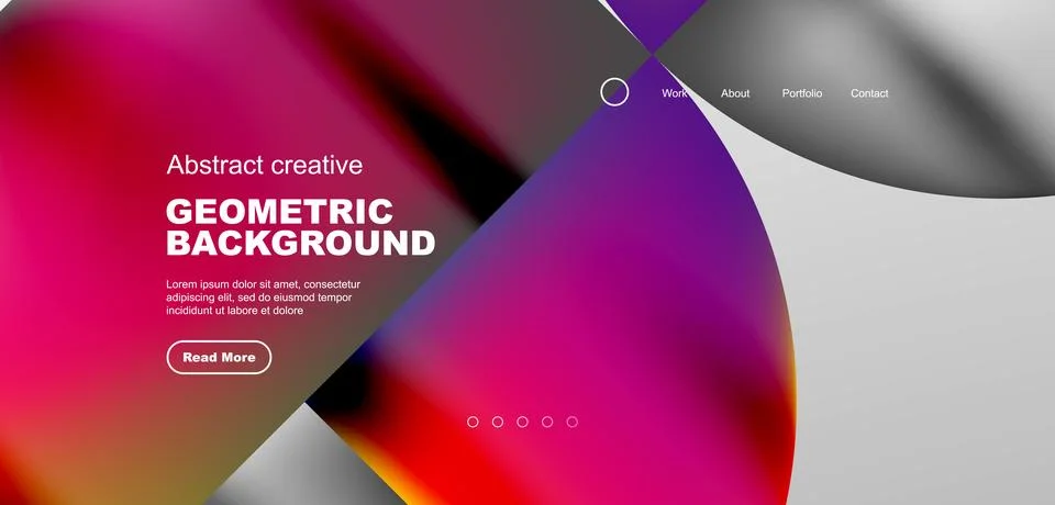 Bright fluid gradient circles abstract background. Business or technology design Illustrazione stock