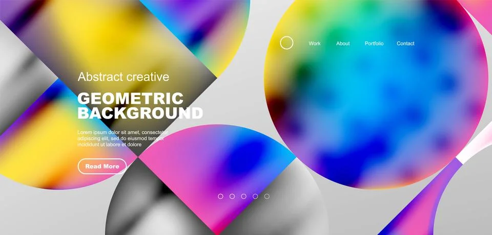 Bright fluid gradient circles abstract background. Business or technology design Stock Illustration