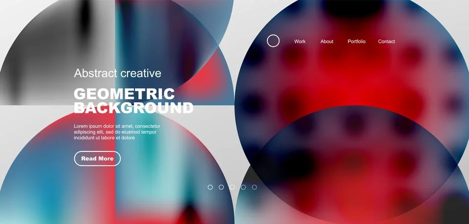 Bright fluid gradient circles abstract background. Business or technology design Illustrazione stock
