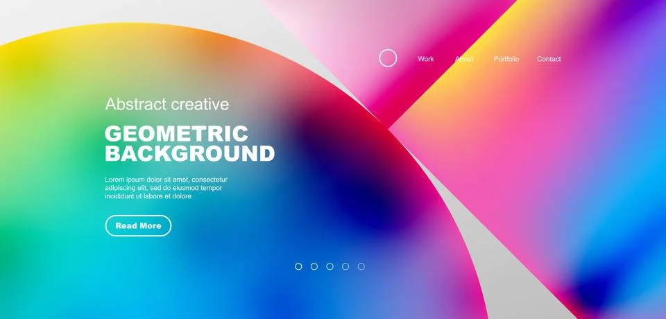 Bright fluid gradient circles abstract background. Business or technology design Illustrazione stock