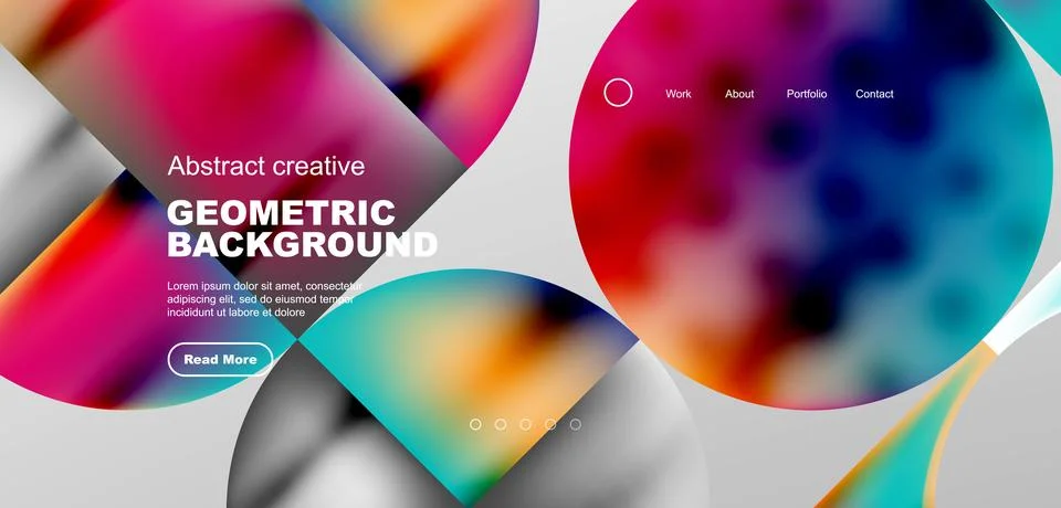 Bright fluid gradient circles abstract background. Business or technology design Stock Illustration