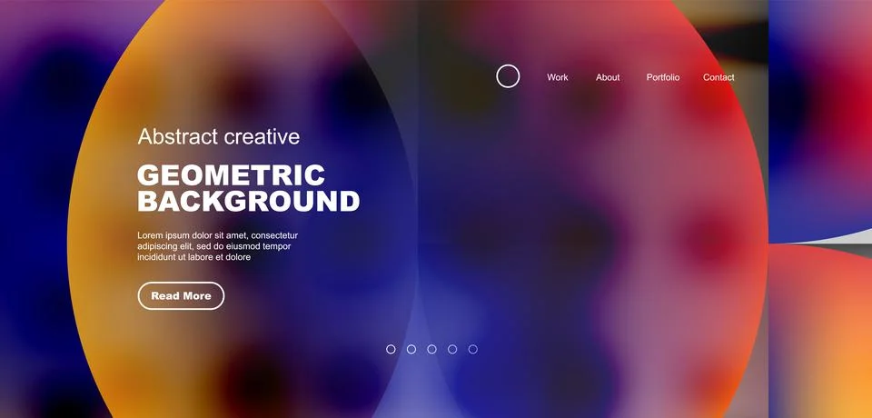 Bright fluid gradient circles abstract background. Business or technology design Illustrazione stock