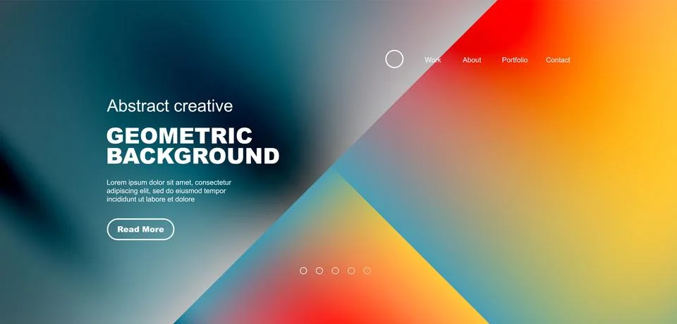 Bright fluid gradient circles abstract background. Business or technology design Illustrazione stock