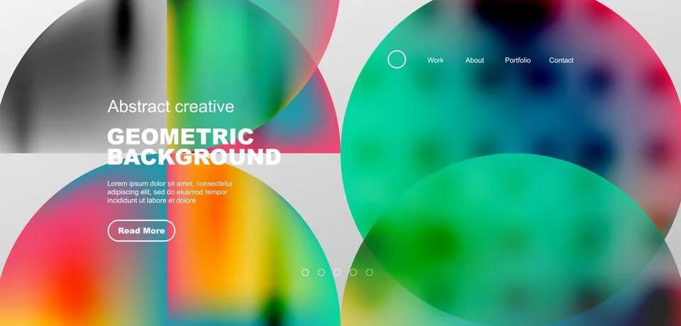 Bright fluid gradient circles abstract background. Business or technology design Stock Illustration