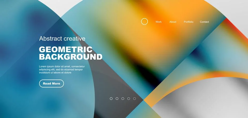 Bright fluid gradient circles abstract background. Business or technology design Illustrazione stock