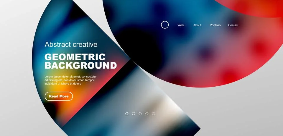 Bright fluid gradient circles abstract background. Business or technology design Illustrazione stock