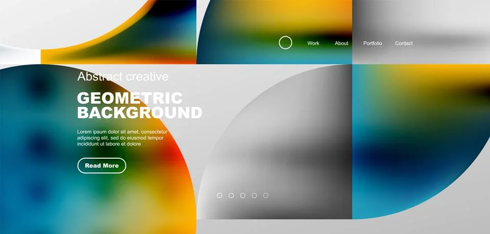 Bright fluid gradient circles abstract background. Business or technology design Stock Illustration
