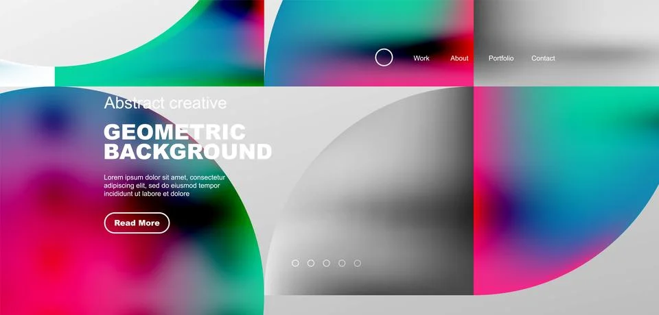 Bright fluid gradient circles abstract background. Business or technology design Stock Illustration