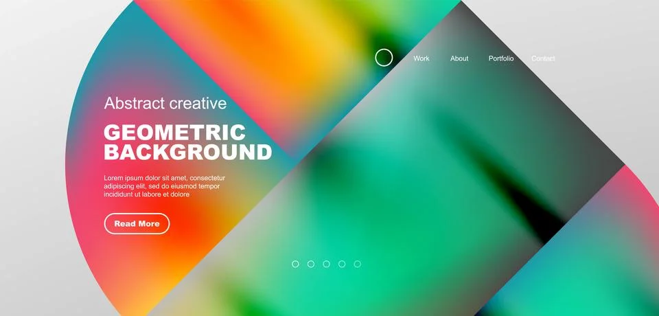 Bright fluid gradient circles abstract background. Business or technology design Illustrazione stock