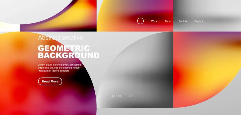 Bright fluid gradient circles abstract background. Business or technology design Stock Illustration
