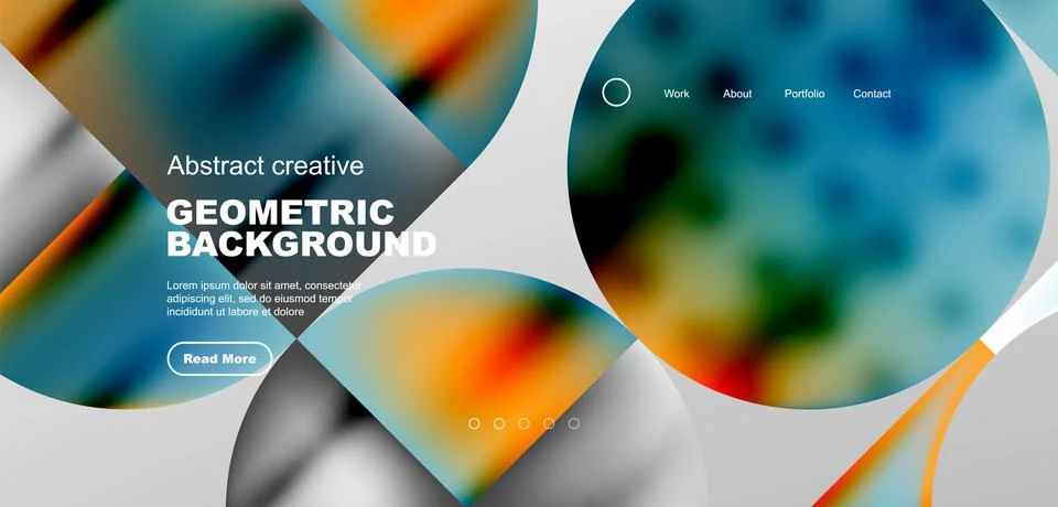 Bright fluid gradient circles abstract background. Business or technology design Stock Illustration
