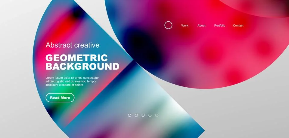 Bright fluid gradient circles abstract background. Business or technology design Illustrazione stock