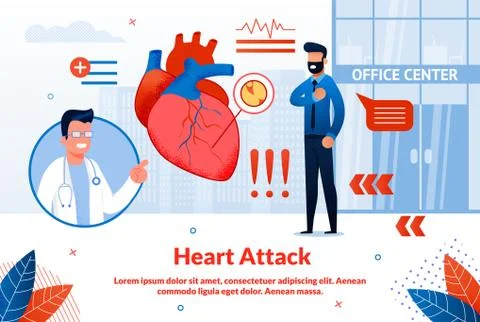 Bright Flyer Inscription Heart Attack Cartoon. Stock Illustration
