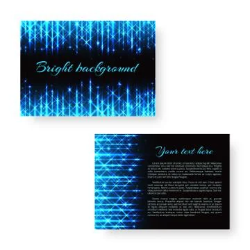 Bright flyer with neon light Stock Illustration