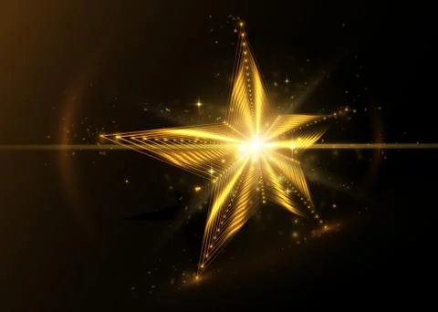 Bright flying star background. Vector illustration. Stock Illustration