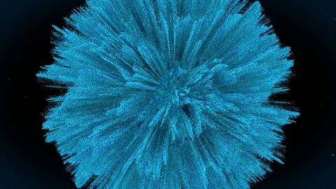 Bright footage with blue growing firework Stock Footage 122073656