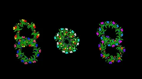 Bright footage with colored flower pattern Stock Footage 125861365