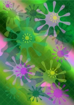 Bright forms on  multicolored background Illustrazione stock