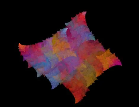 Bright fractal abstraction. Elements of irregular square shape Stock Illustration