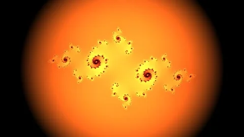 Bright fractal patterns against a glowing orange background Stock Footage 338224144
