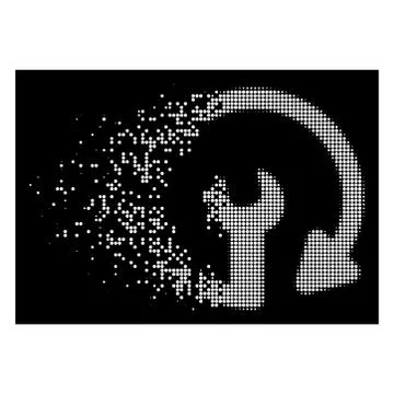 Bright Fractured Pixelated Halftone Repeat Service Icon Stock Illustration