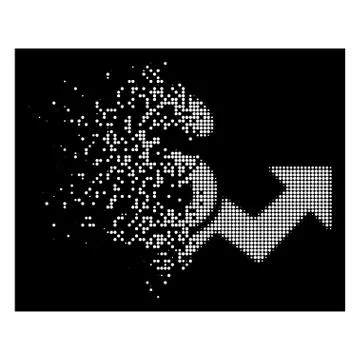 Bright Fragmented Dot Halftone Price Growth Icon 스톡 일러스트