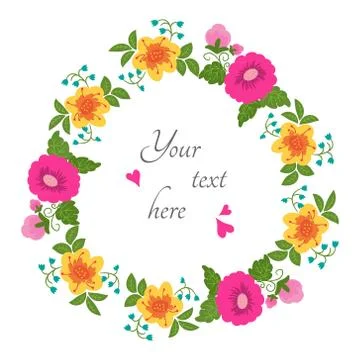 Bright frame with flowers Stock Illustration