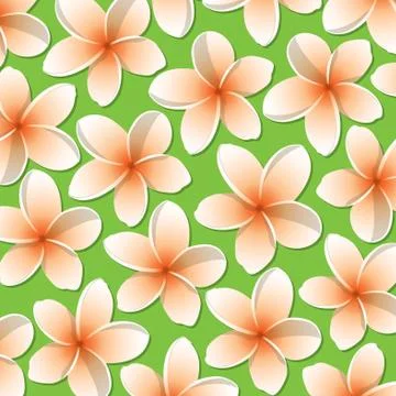 Bright frangipani pattern in vector format. Stock Illustration