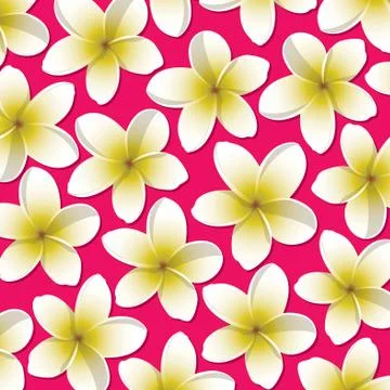 Bright frangipani pattern in vector format. Stock Illustration