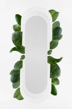 Bright fresh spring abstract figure of white rounded vertical rectangle form  Stock Photos