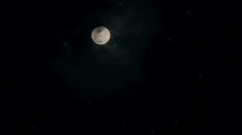 Bright Full moon behind clouds. Stock Footage 37283201