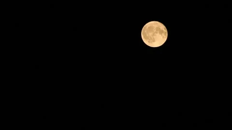Bright Full Moon in Clear Night Sky Stock Footage 326374989