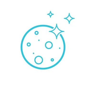 Bright full moon icon. Isolated on white background. From blue icon set Illustrazione stock