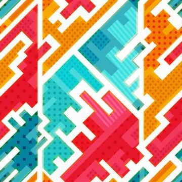 Bright funky seamless pattern Stock Illustration