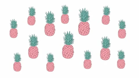Bright funny light background with dancing pink and green pineapples. Vj clip. Stock Footage 131820370