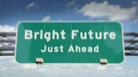 Bright Future ahead highway roadsign Stock Footage 20941759