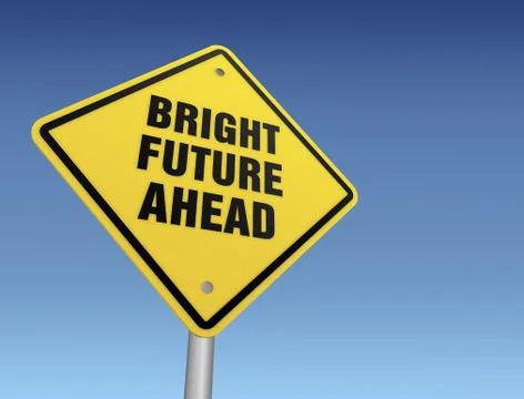 Bright future ahead road sign 3d illustration Stock Illustration