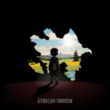 Bright future of Azerbaijan Stock Illustration