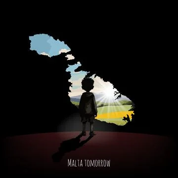 Bright future of Malta Stock Illustration