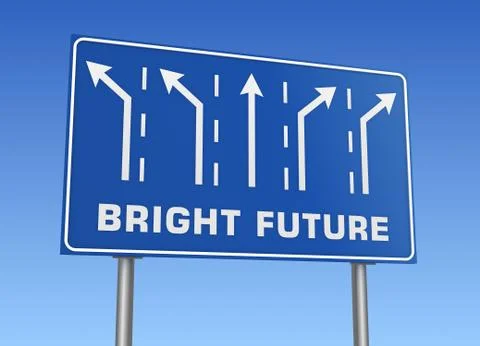 Bright future road sign Ilustração Stock