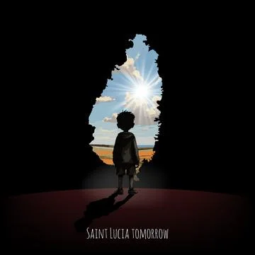 Bright future of Saint Lucia. Stock Illustration