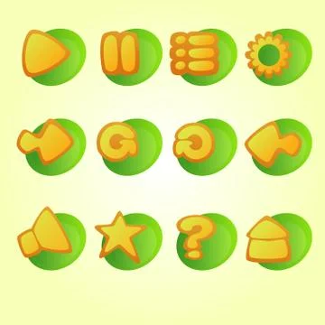 Bright game UI buttons Stock Illustration