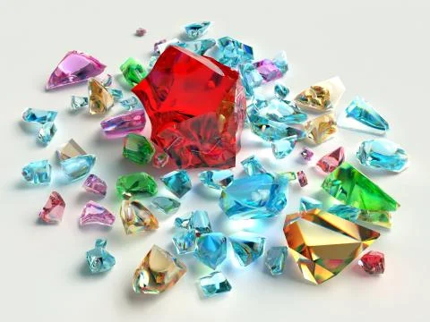 Bright gems on a white background Stock Illustration