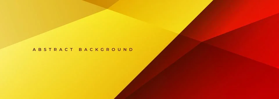 Bright geometric abstract background with layered yellow red translucent polygon Stock-Illustration