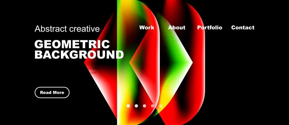 Bright geometric background design. Features vibrant colors, text elements, Stock Illustration
